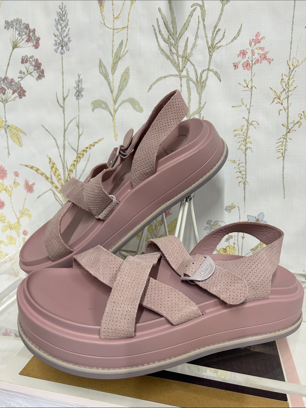 Chaco Women's Platform Sandals in Dusty Rose